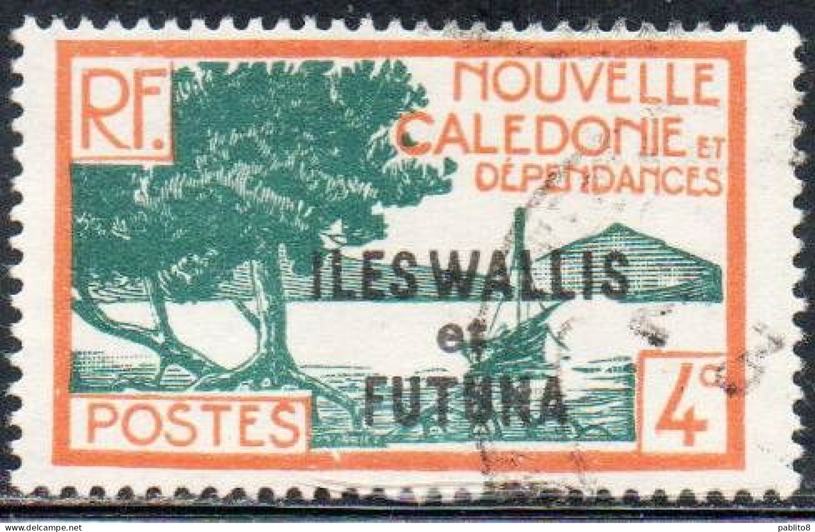 WALLIS AND FUTUNA ISLANDS 1930 1940 BAY OF PALETUVIERS POINT OVERPRINTED 4c USED USATO OBLITERE' - Nuovi