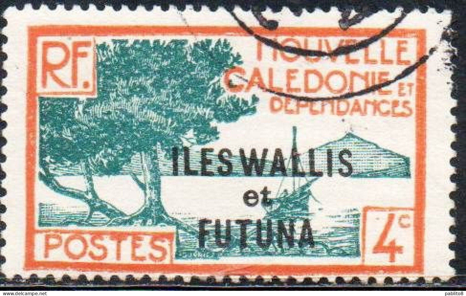 WALLIS AND FUTUNA ISLANDS 1930 1940 BAY OF PALETUVIERS POINT OVERPRINTED 4c USED USATO OBLITERE' - Used Stamps