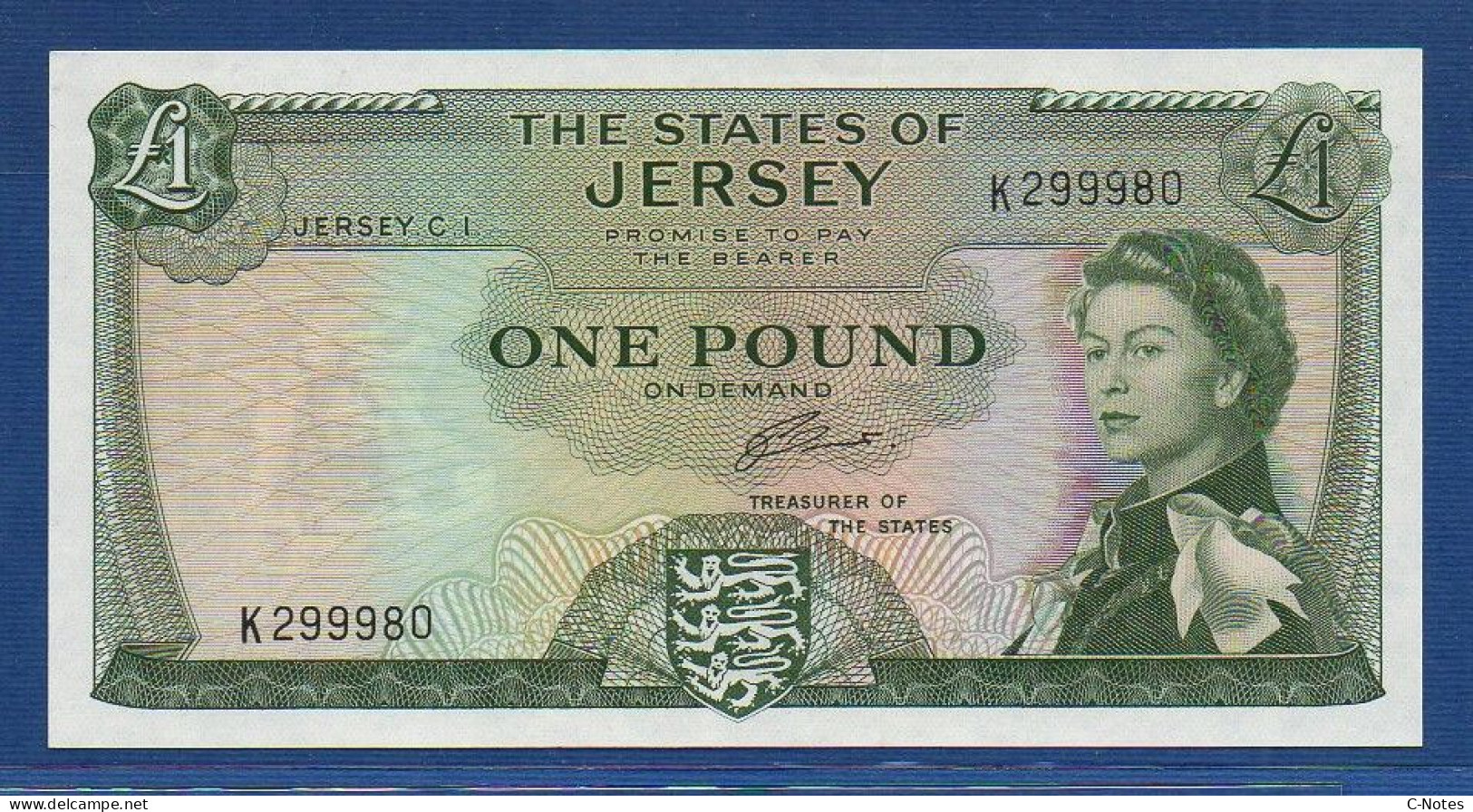 JERSEY - P. 8b – 1 Pound ND (1963)  UNC-, S/n K299980 - Jersey