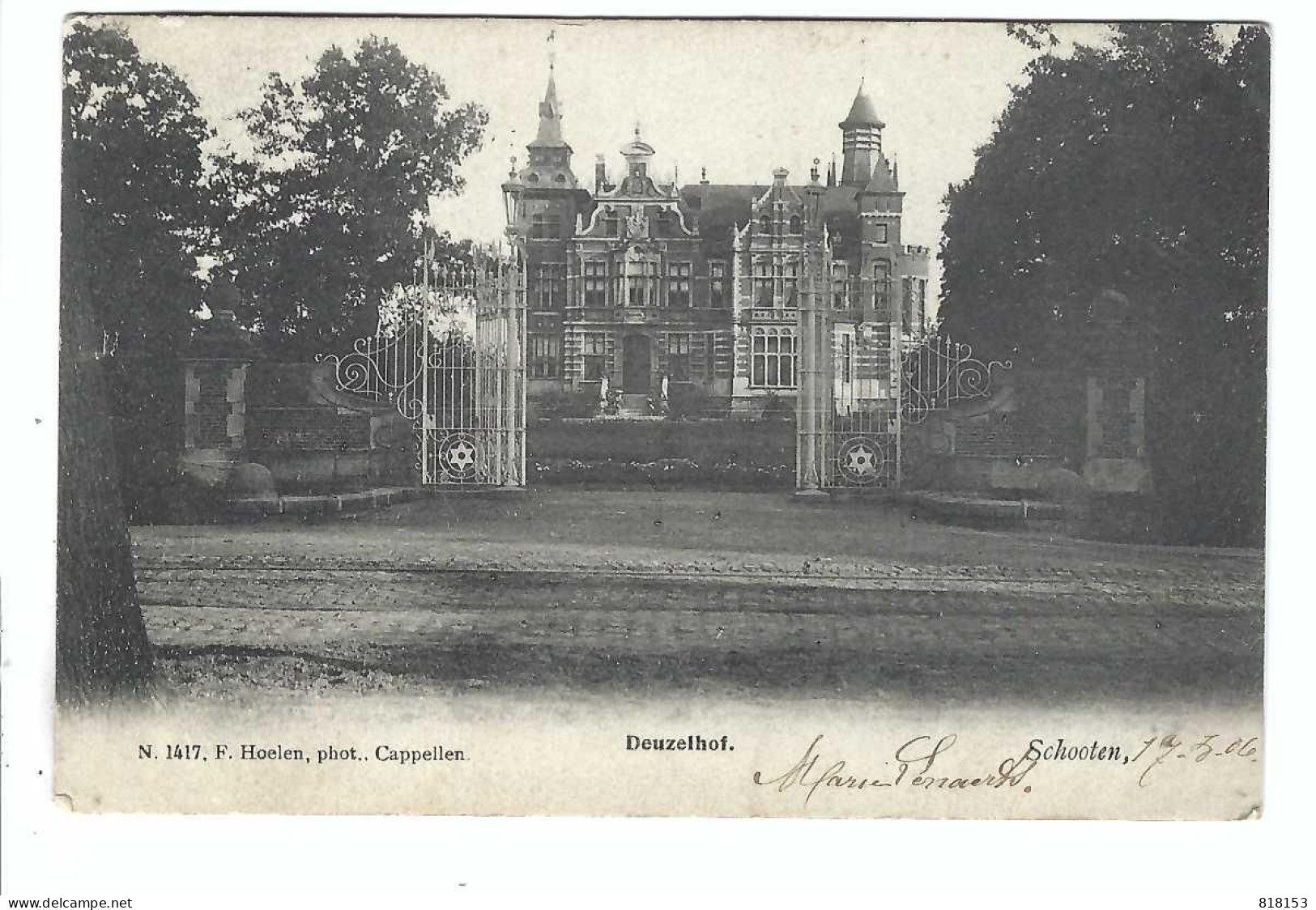 Schoten  Schooten  Deuzelhof  1906  F Hoelen  N 1417 - Schoten