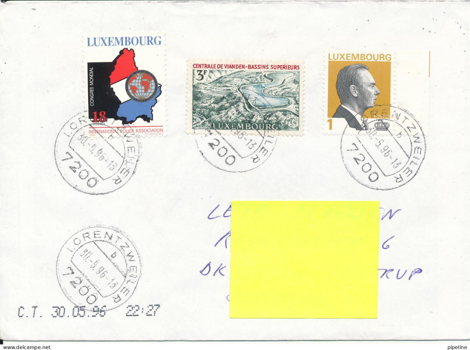 Luxembourg Cover Sent To Denmark 30-5-1996 Topic Stamps - Cartas & Documentos