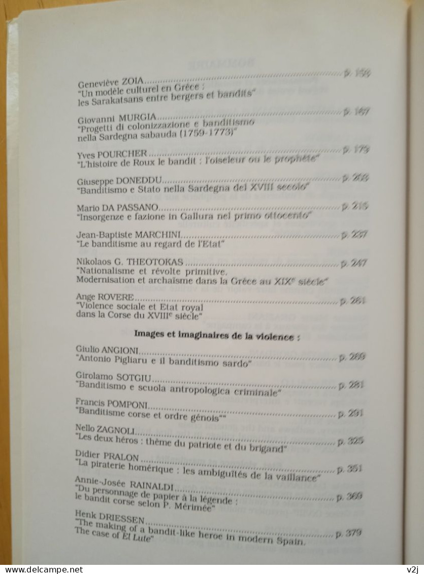 Banditisme Et Violence Sociale Dans Les Sociétés De L'Europe Méditerranéenne. Revue D'études Corses. - Corse