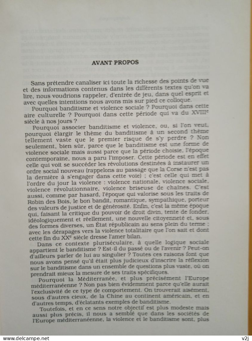 Banditisme et violence sociale dans les sociétés de l'Europe méditerranéenne. Revue d'études corses.