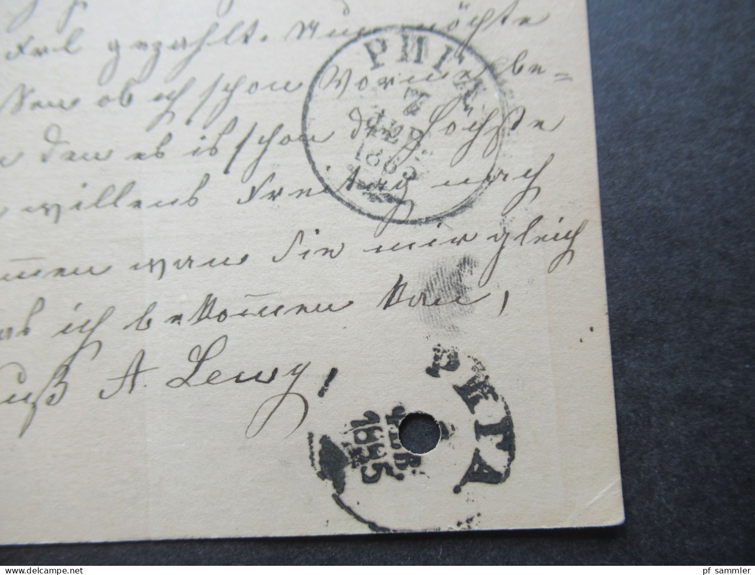 Russland 1885 Ganzsache Mitau - Riga (Latvia) Rückseitig 2 Weitere Stempel!! - Postwaardestukken