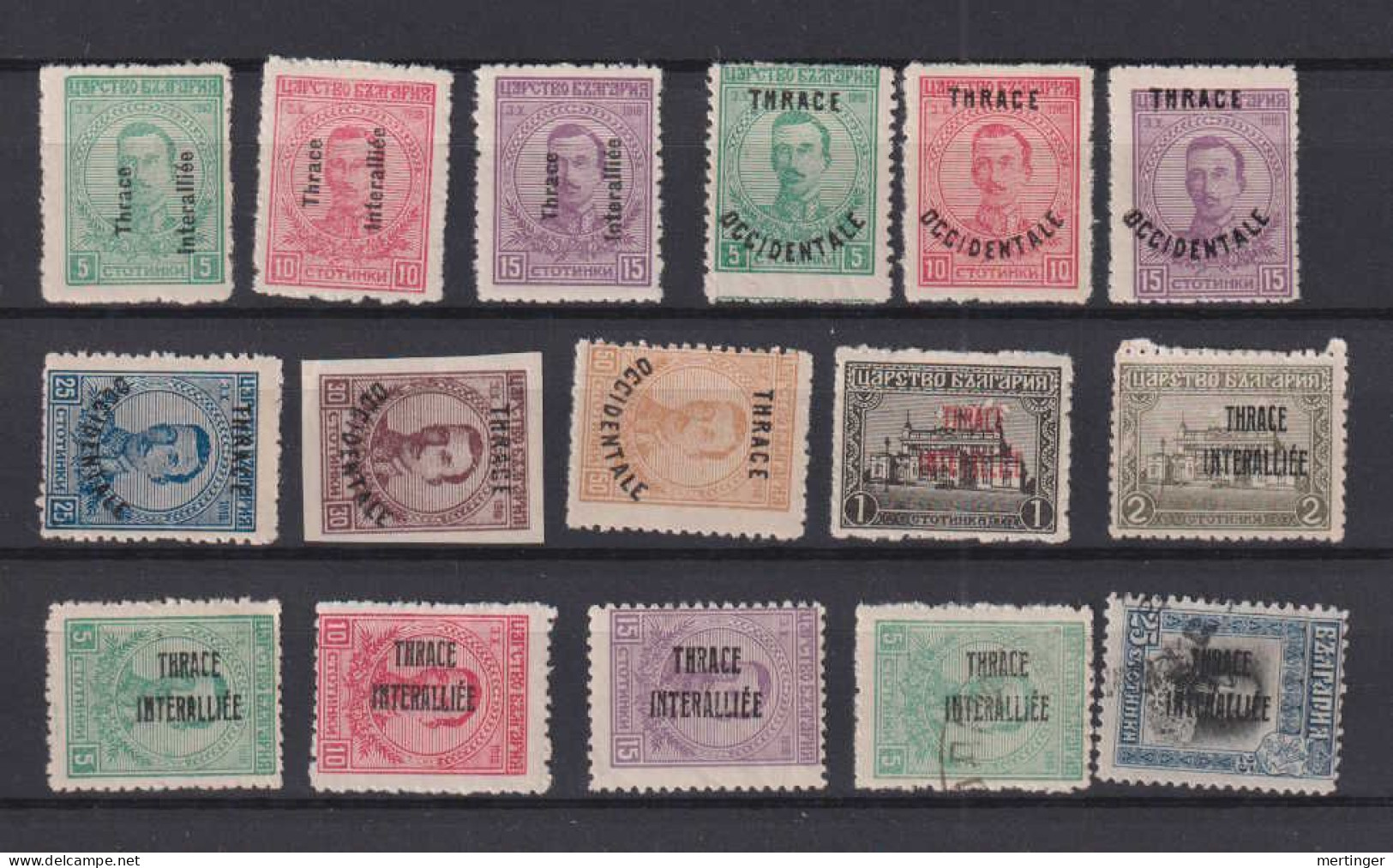 Bulgaria Thrace Overprint 16 Stamps * + Used - Collections, Lots & Séries