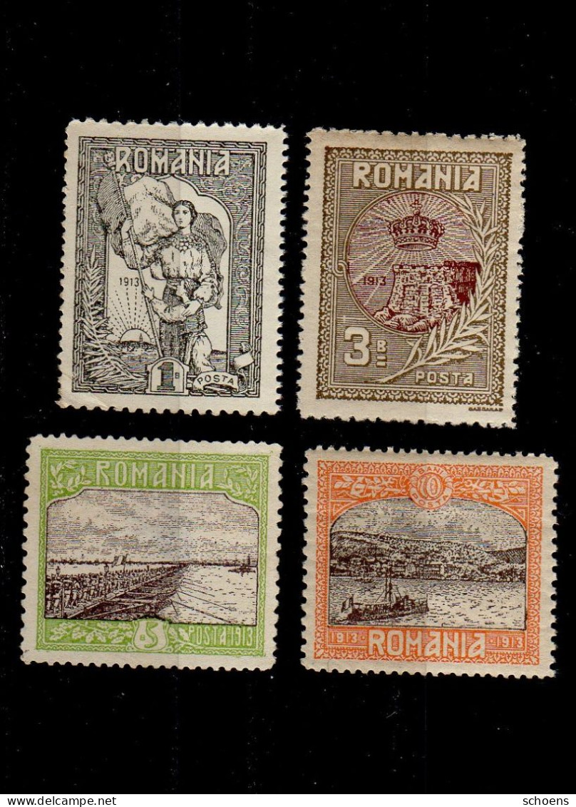 Romania 1913, Michel 227-30, **/MNH,229 Has No Glue - Nuevos