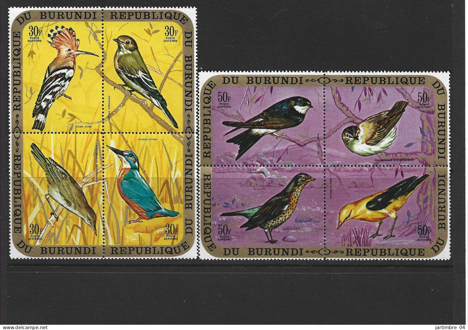 1970 BURUNDI PA 154-77** Oiseaux, Côte 125.00 - Luftpost