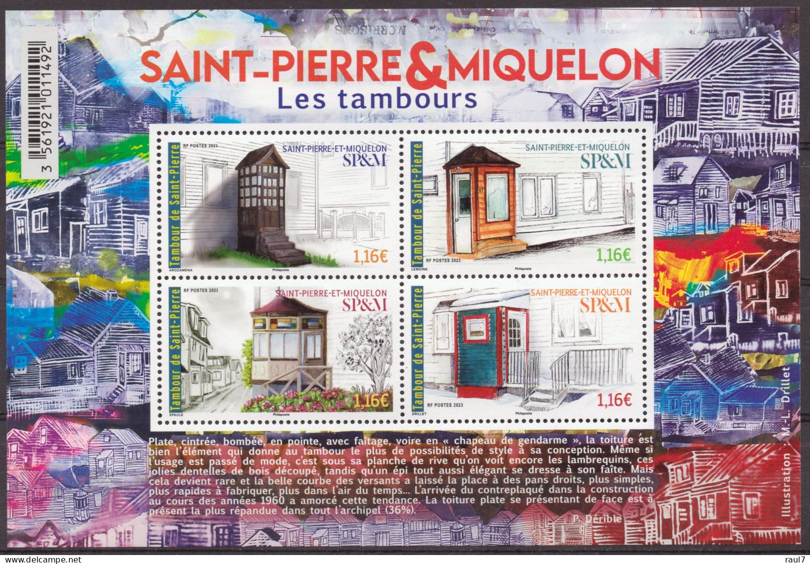 St Pierre Et Miquelon 2023 - Architecture, Les Tambours - BF Neuf // Mnh - Neufs