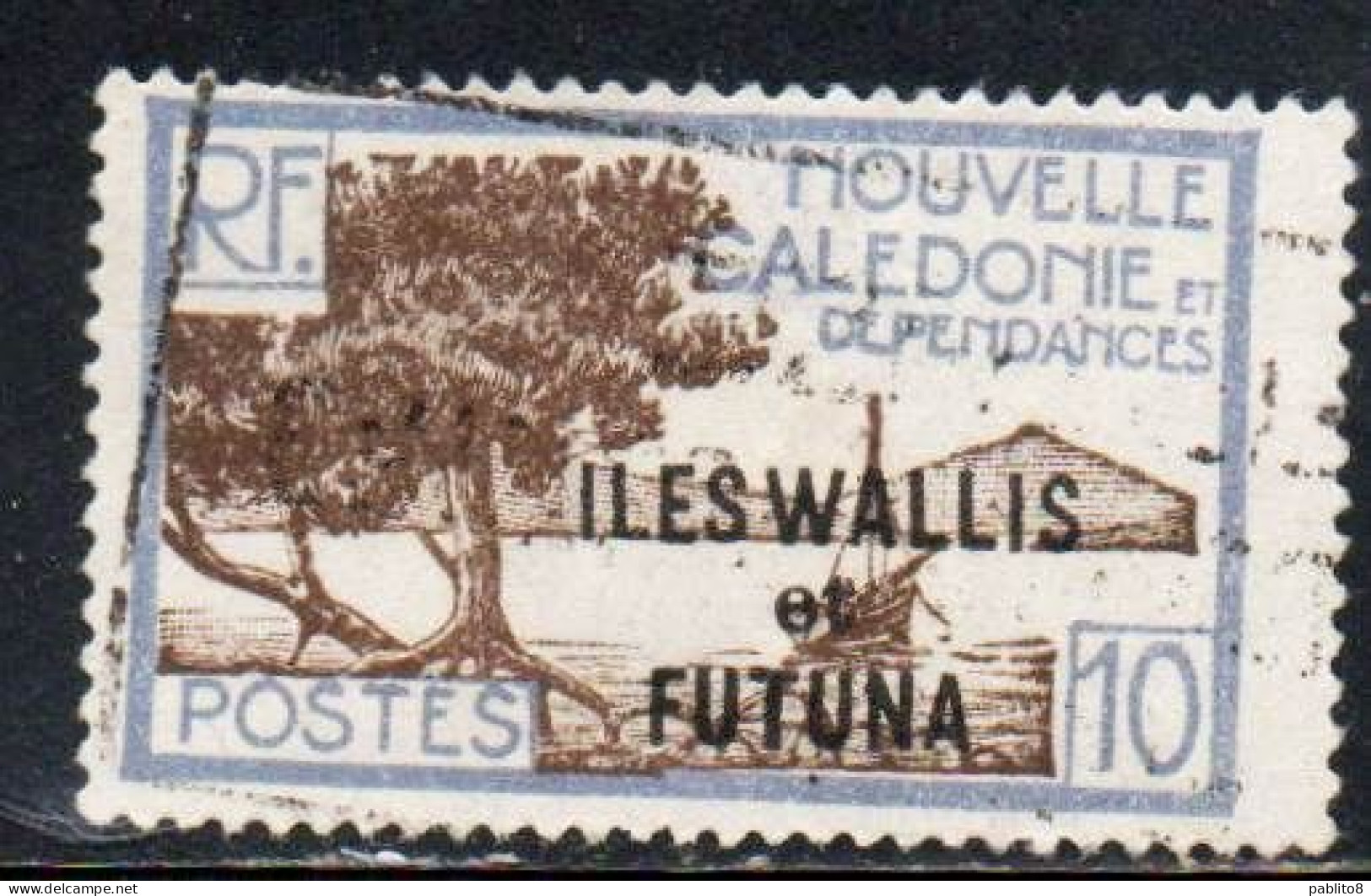 WALLIS AND FUTUNA ISLANDS 1930 1940 BAY OF PALETUVIERS POINT OVERPRINTED 10c USED USATO OBLITERE' - Usados