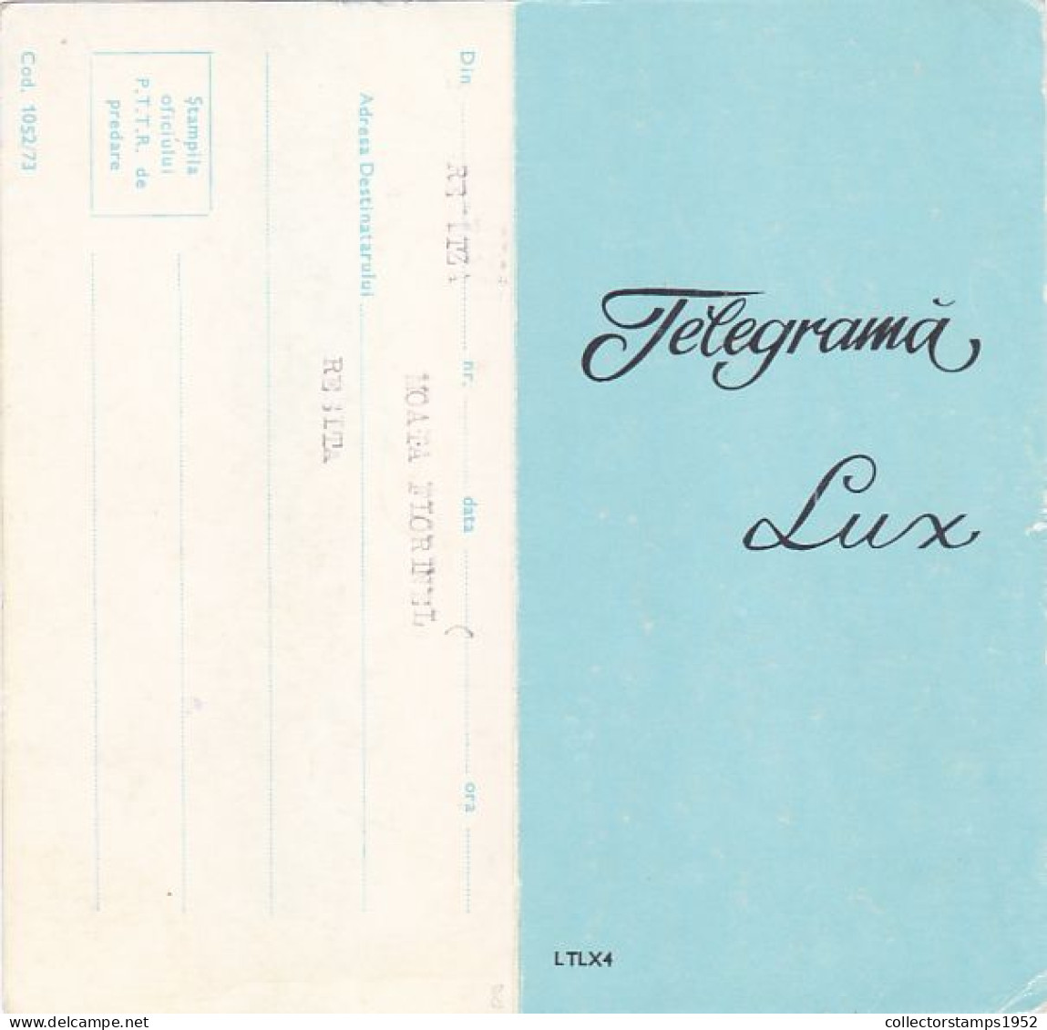 PEASANT HOUSE, LUXURY TELEGRAM, TELEGRAPH, 1973, ROMANIA - Télégraphes