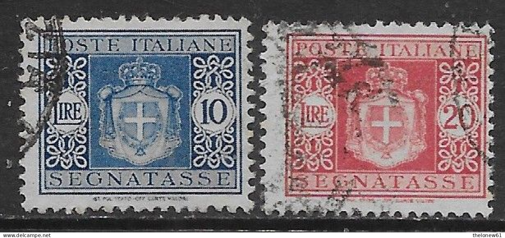 Italia Italy 1945 Luogotenenza Segnatasse Stemma Filigrana Ruota 2val Sa N.S95-S96 US - Postage Due