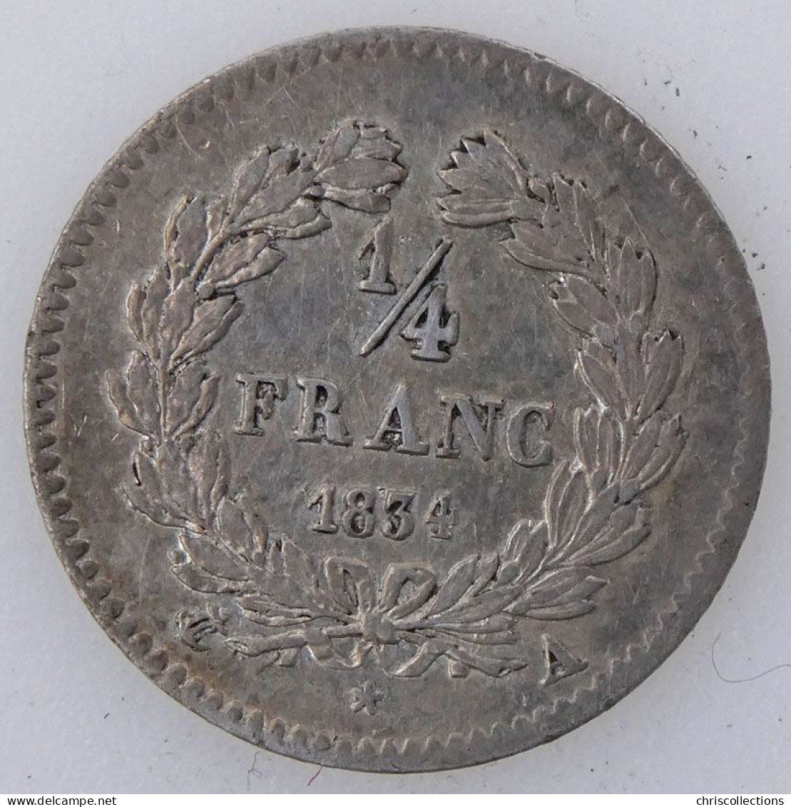 FRANCE - LOUIS PHILIPPE I - 1/4 Franc 1834A - TTB -- Gad. : 355 - 1/4 Franc