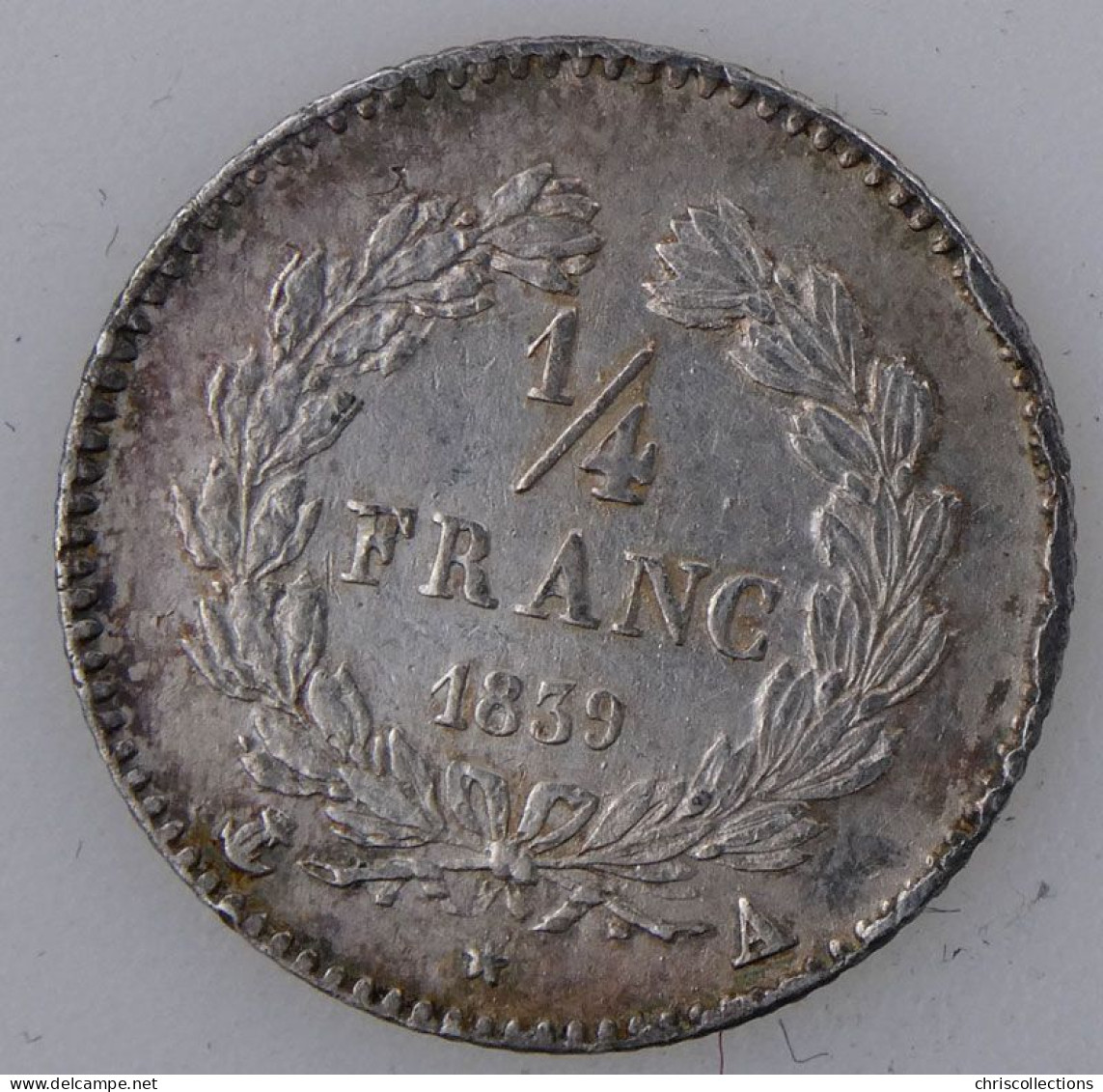 FRANCE - LOUIS PHILIPPE I - 1/4 Franc 1839A - TTB -- Gad. : 355 - 1/4 Franc
