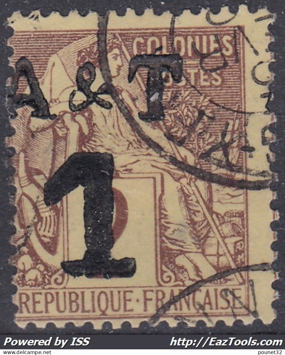 ANNAM ET TONKIN : SURCHARGE A & T  1 N° 1 OBLITERATION CHOISIE - Used Stamps