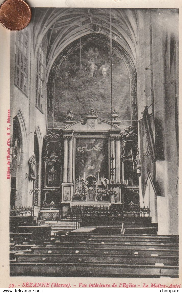 51 - Carte Postale Ancienne De SEZANNE   Vue Intérieure De L'Eglise - Sezanne