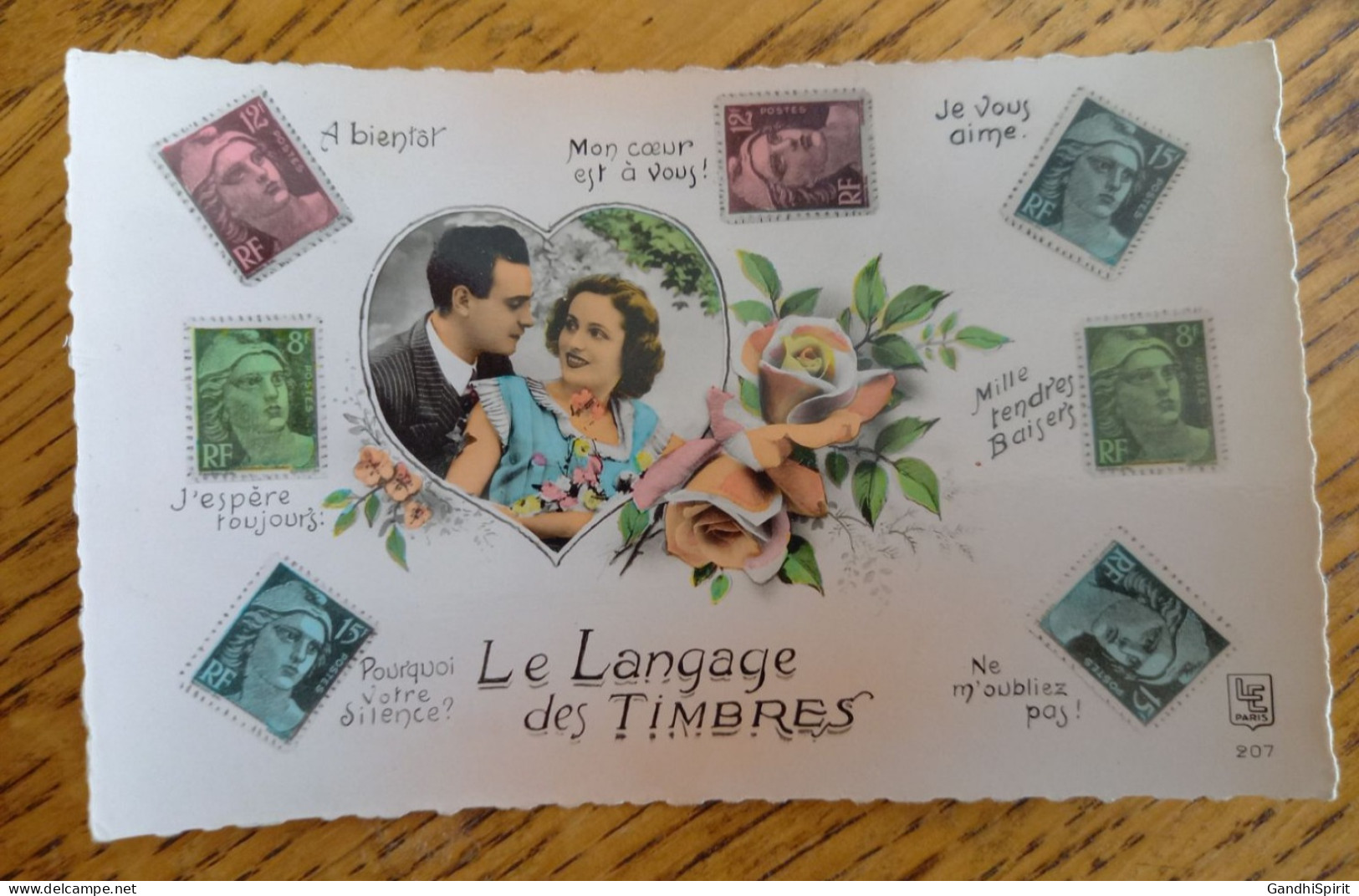 Timbre Marianne De Gandon 8, 12 Et 15 Francs - Le Langage Des Timbres - Stamps (pictures)