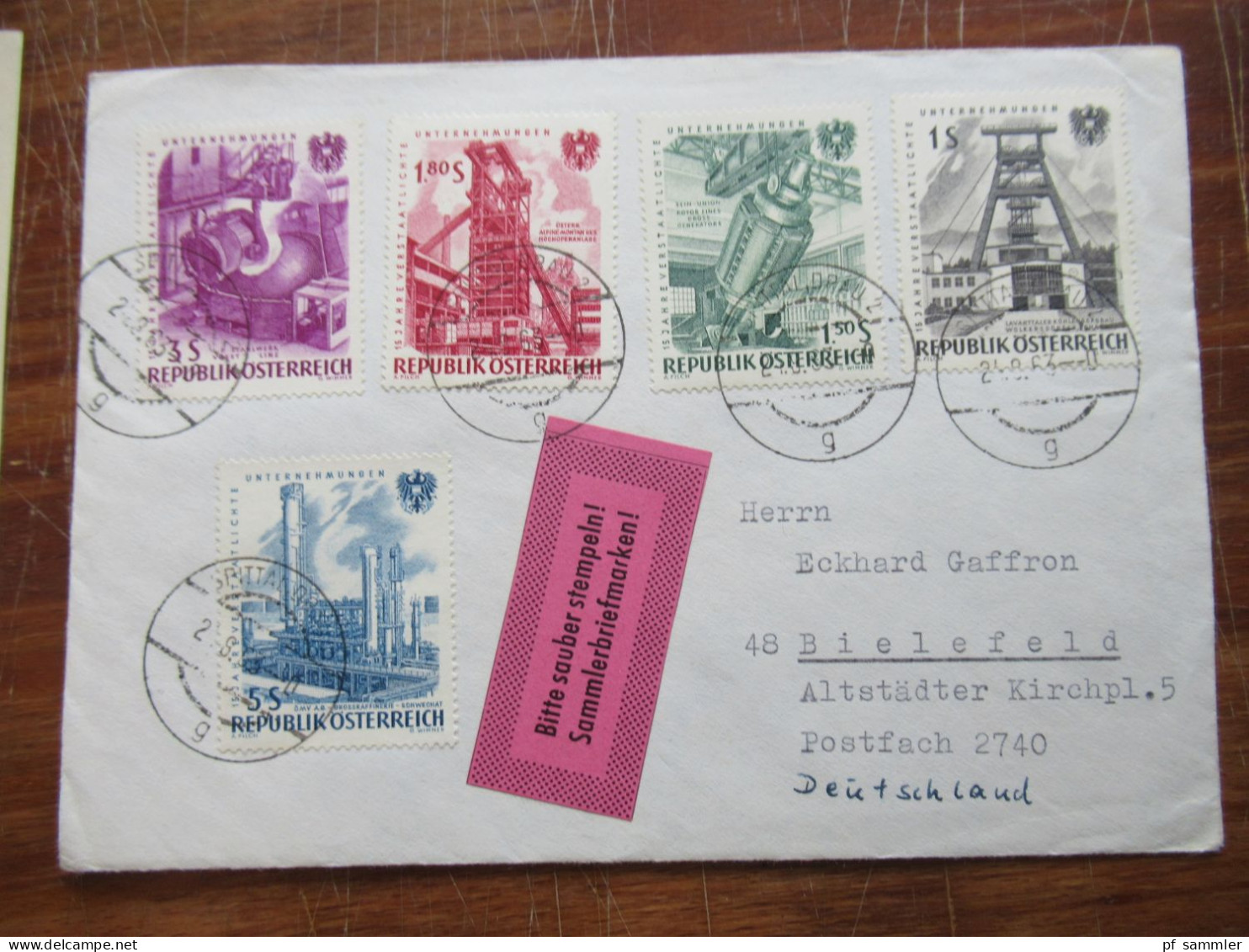 Österreich 1960er Jahre kleiner aber interessanter Belegeposten! Einschreiben / Express / Nachnahme usw. 9 Belege