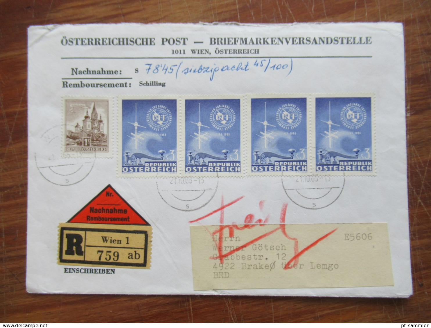 Österreich 1960er Jahre kleiner aber interessanter Belegeposten! Einschreiben / Express / Nachnahme usw. 9 Belege