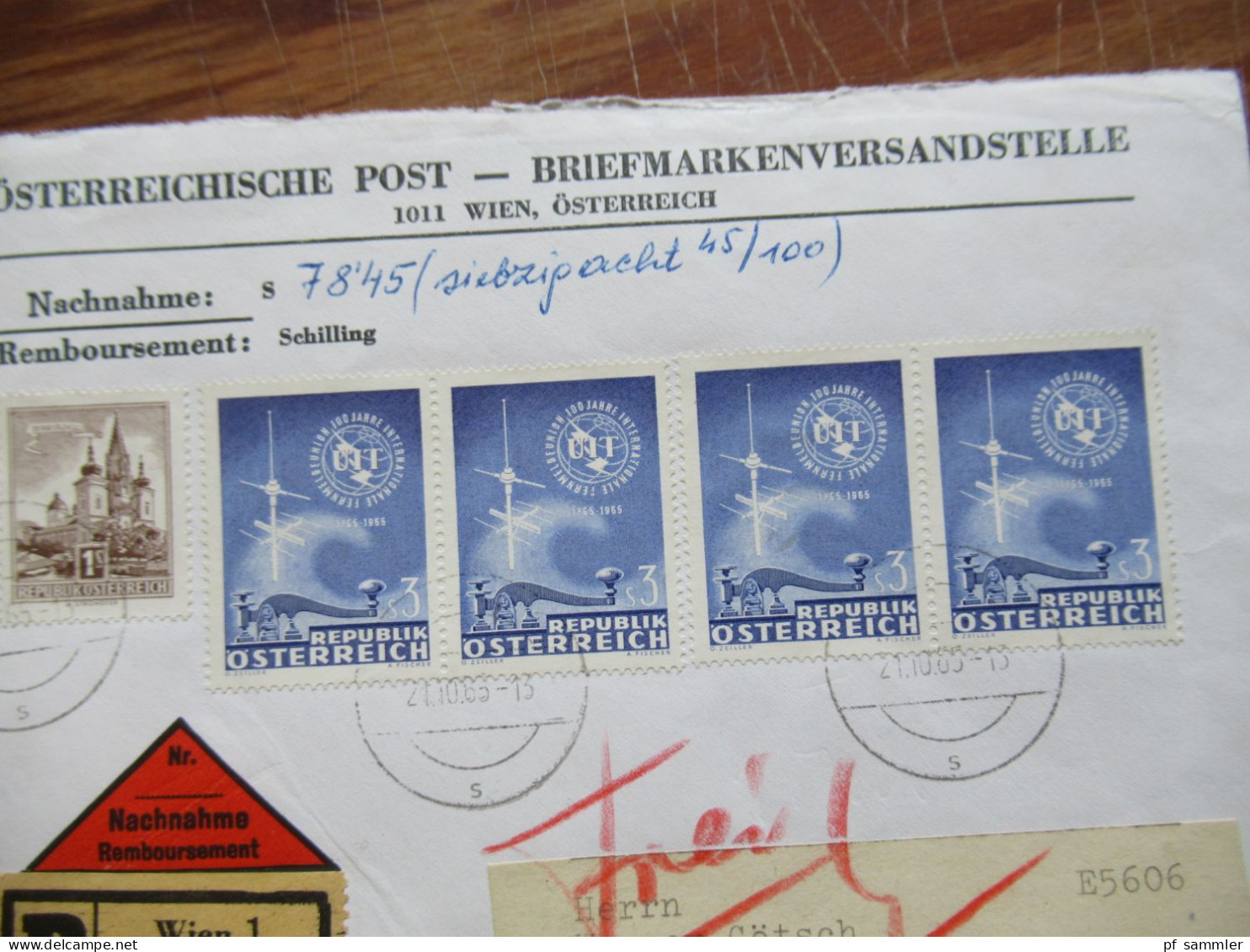 Österreich 1960er Jahre kleiner aber interessanter Belegeposten! Einschreiben / Express / Nachnahme usw. 9 Belege