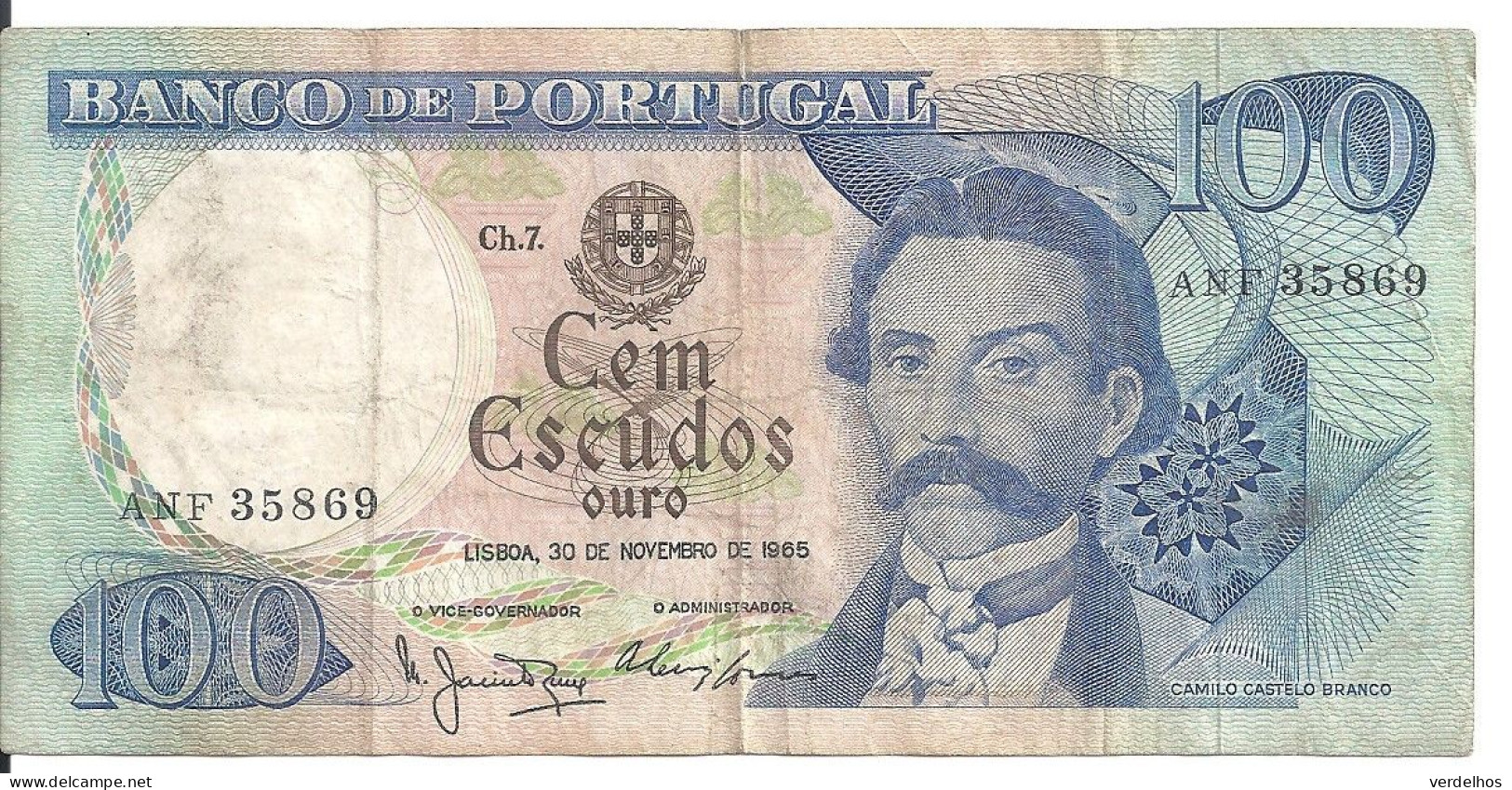 PORTUGAL 100 ESCUDOS 1965 VF P 169 A - Portugal