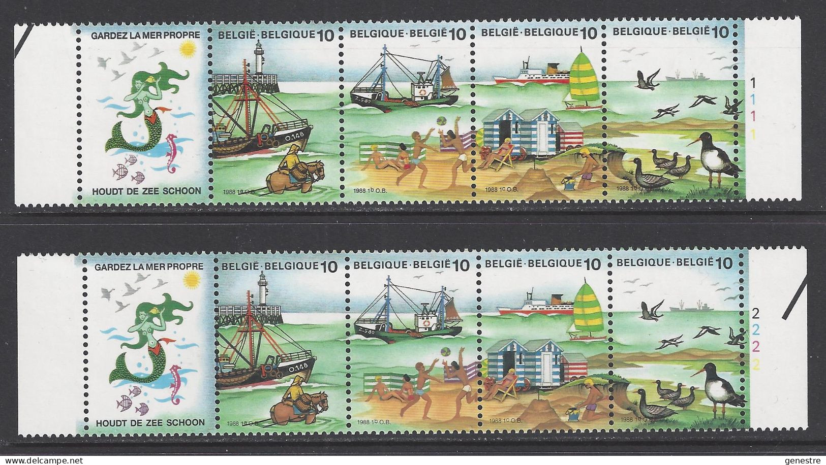 Belgique COB 2273 à 2276 ** (MNH) - Planches 1 Et 2 (2) - 1981-1990