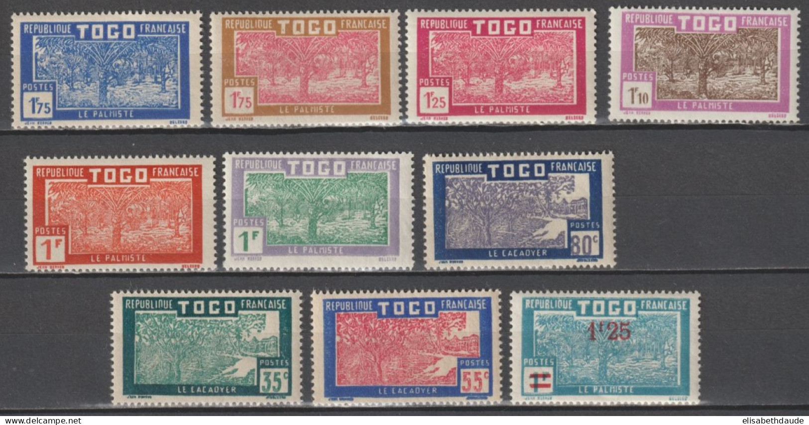 TOGO - 1926/1928 - SERIE COMPLETE YVERT N° 153/160 * MLH (156 ** MNH) - COTE = 38 EUR.  - - Neufs