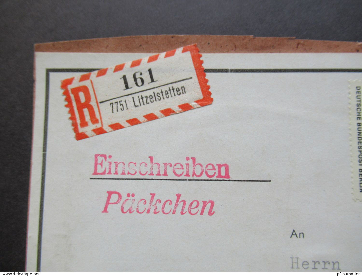 Berlin (West) 1965 Das Neue Berlin Nr.263 (2) MeF Auf Packchenadresse Einschreiben Päckchen 7751 Litzelstetten - Storia Postale