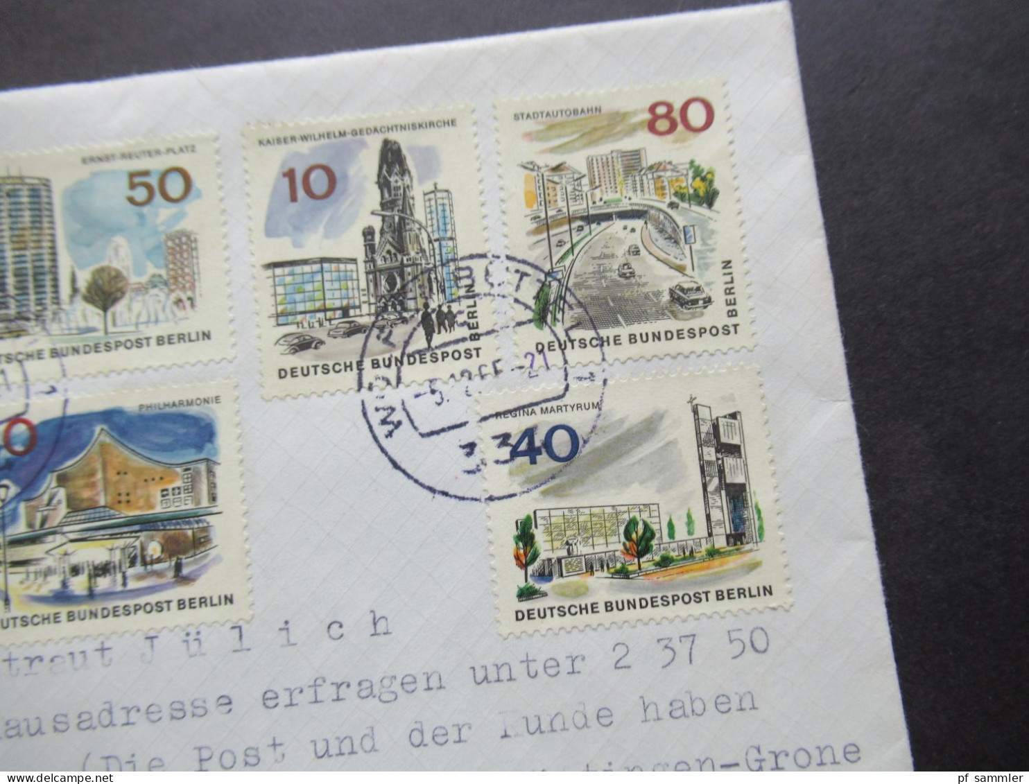 Berlin (West) 1965 Das Neue Berlin MiF Mit 6 Marken! Eilzustellung Express Wolfenbüttel / Krankenhausadresse Erfragen! - Cartas & Documentos