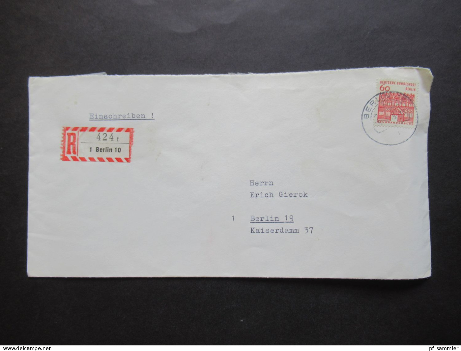 Berlin (West) 1964 Deutsche Bauwerke Nr.247 EF Einschreiben Ortsbrief Berlin 10 - Berlin 19 - Storia Postale