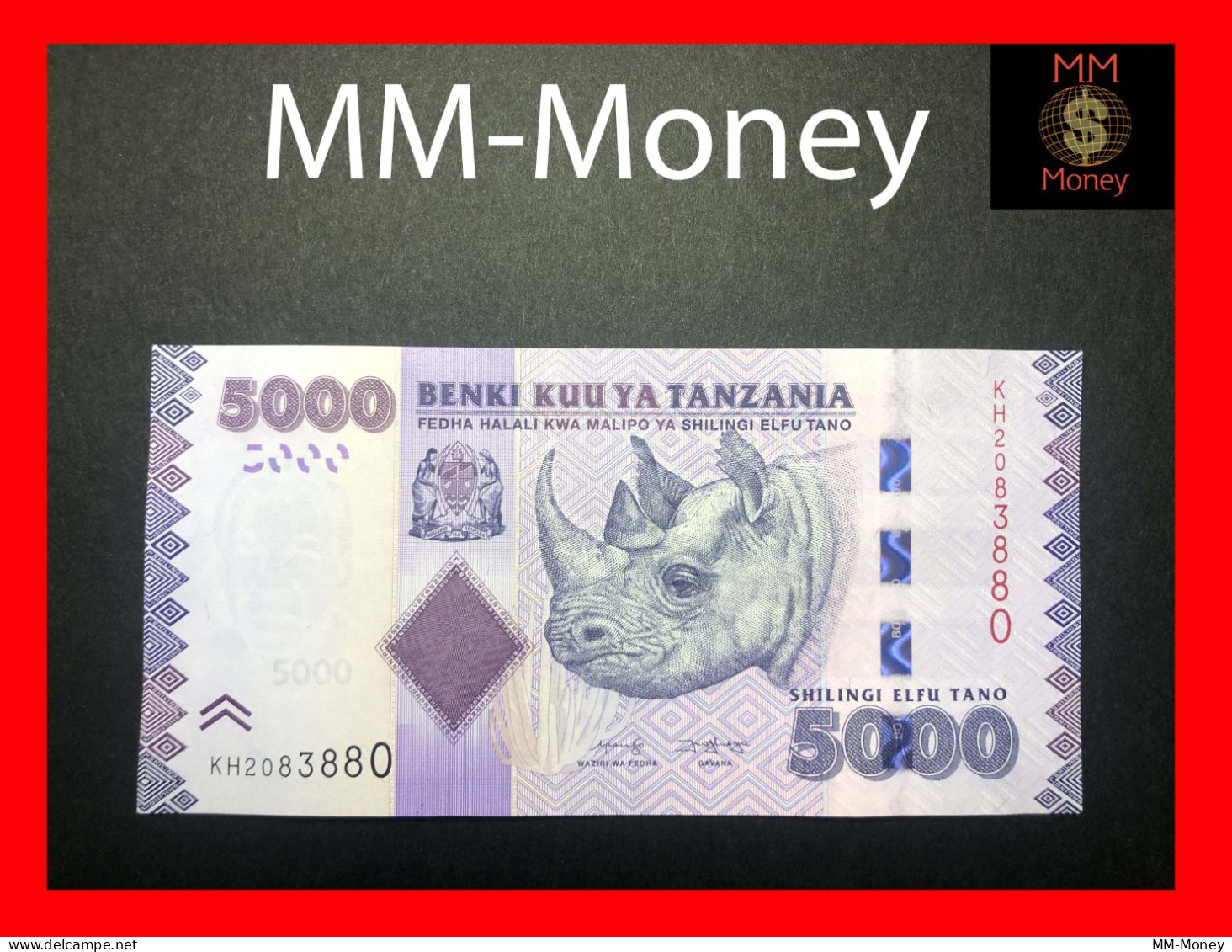 TANZANIA  5.000  5000 Shilingi  2020   P.  43 C    UNC - Tanzania