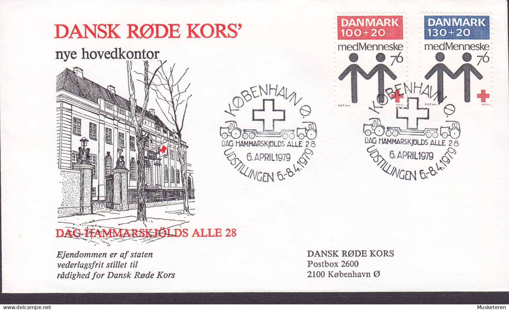 Denmark Sonderstempel KØBENHAVN Ø. 1979 Cover Brief Exhibition Red Cross Rotes Kreuz Croix Cruz Roja Complete Set - Briefe U. Dokumente