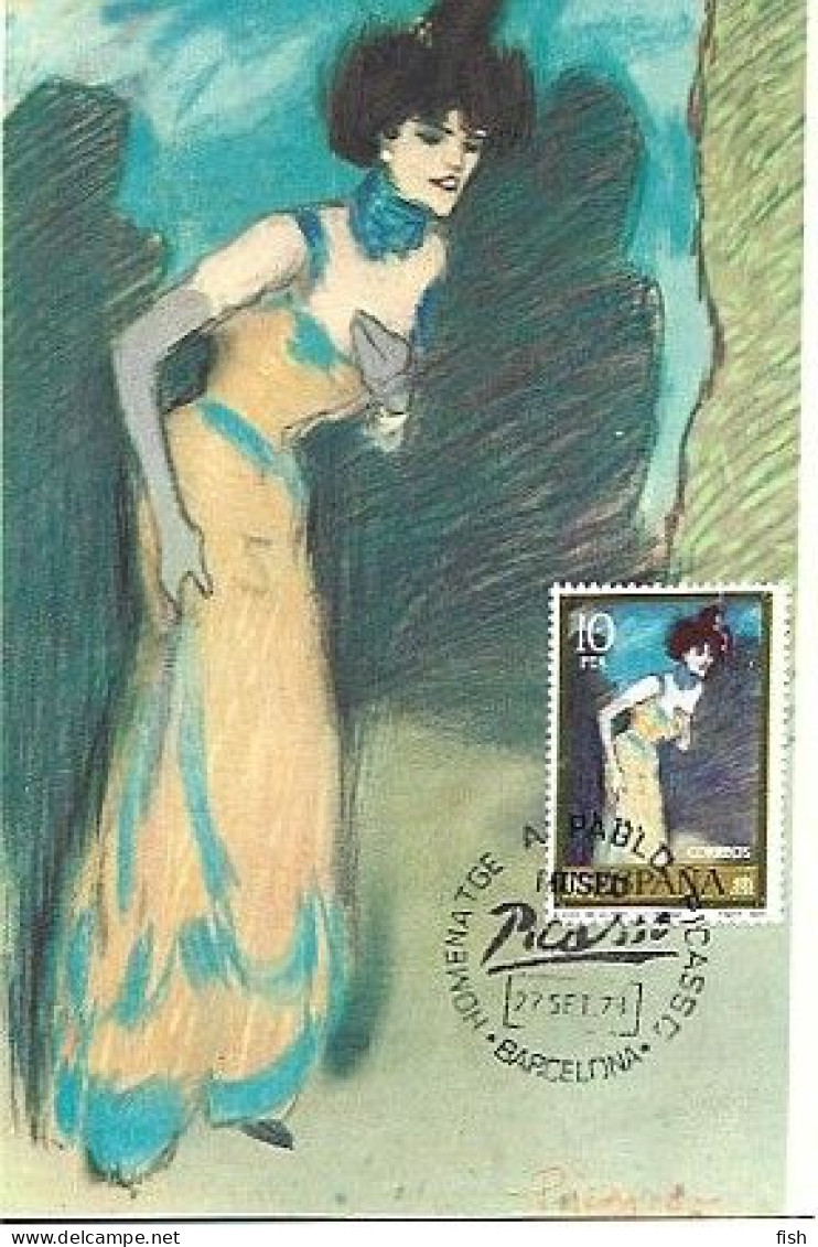 Spain & Maximum Card, Museo Picasso, El Final Del Número, Picasso, Pablo Picasso, Barcelona 1978 (77823) - Tarjetas Máxima