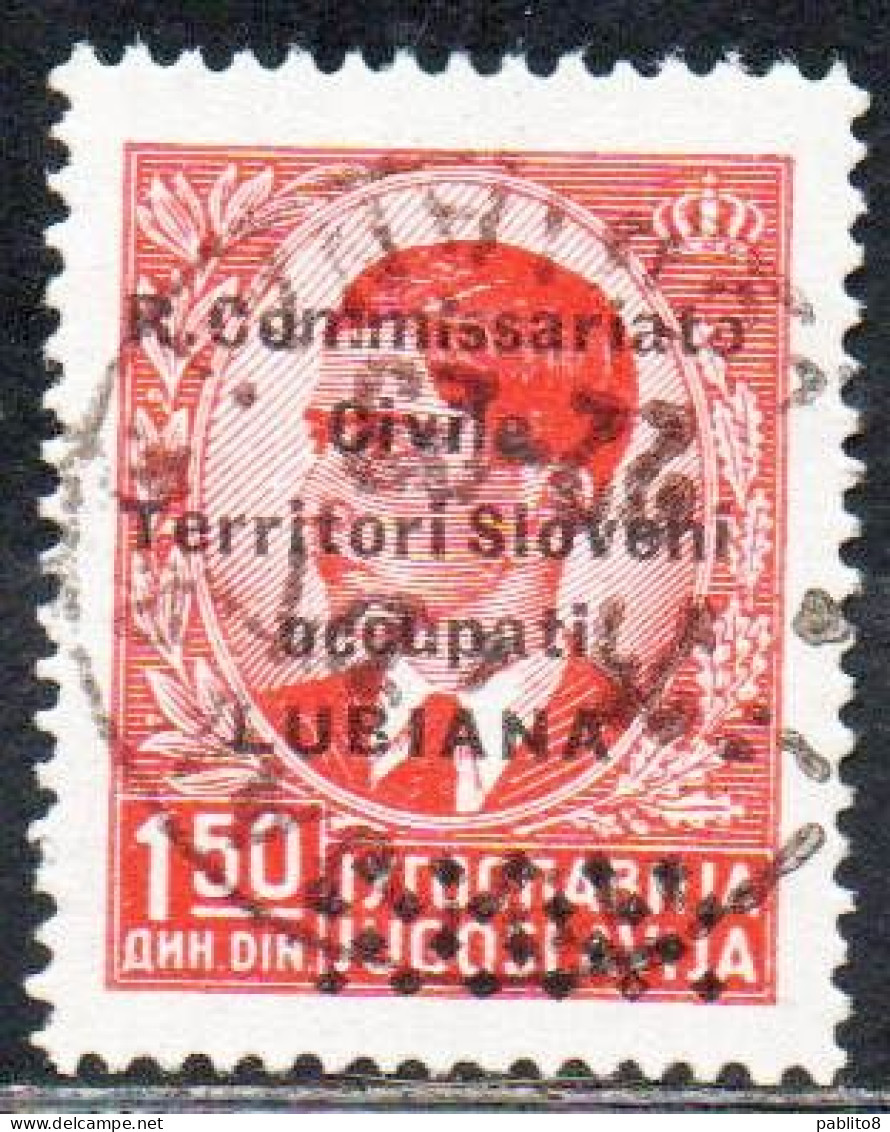 ITALY ITALIA OCCUPAZIONE ITALIANA LUBIANA 1941 R. COMMISSARIATO 1,50 D USED USATO OBLITERE' - Lubiana