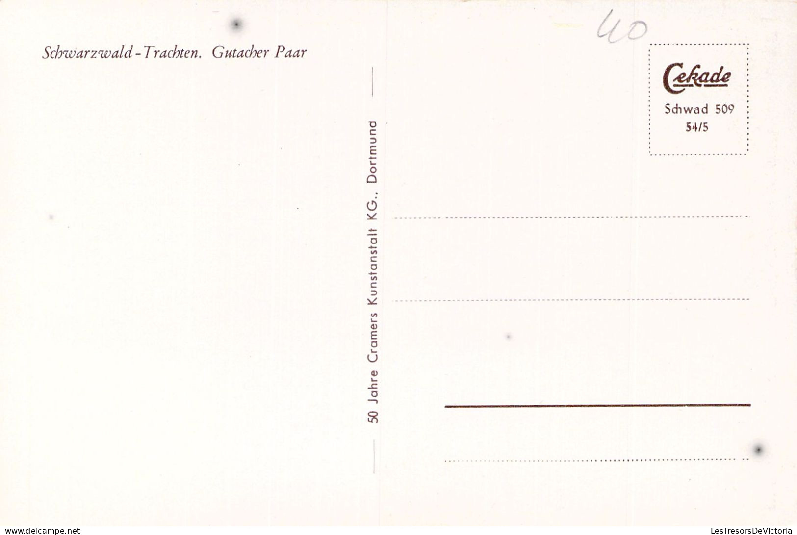 ALLEMAGNE - Schwarzwald - Trachten - Gutacher Paar - Carte Postale Ancienne - Sonstige & Ohne Zuordnung