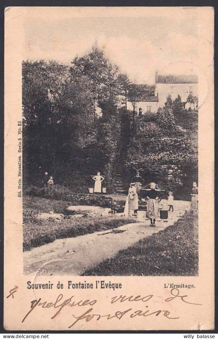 +++ CPA - Souvenir De FONTAINE L'EVEQUE - Ermitage - Porteuses De Seaux  // - Fontaine-l'Eveque