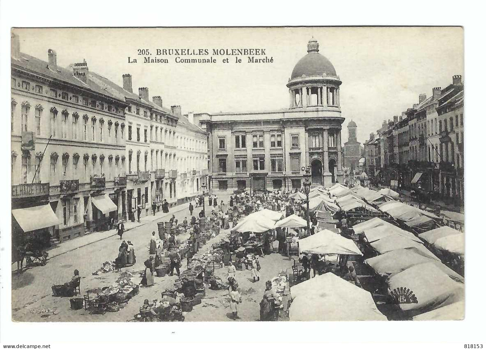 205. BRUXELLES MOLENBEEK  La Maison Communale Et Le Marché - Molenbeek-St-Jean - St-Jans-Molenbeek