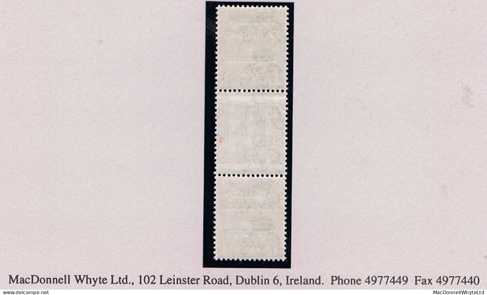 Ireland 1922 Dollard Rialtas 5-line Overprint In Black On 1d Red, Gutter Pair Mint Unmounted, Folded - Unused Stamps