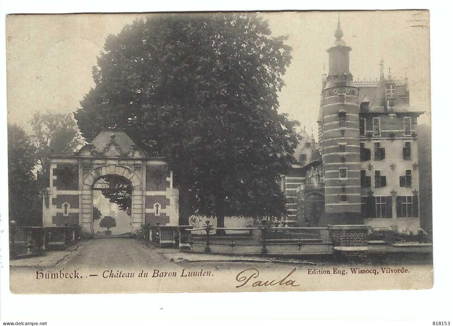 Humbeek - Château Du Baron Lunden    1905 - Grimbergen