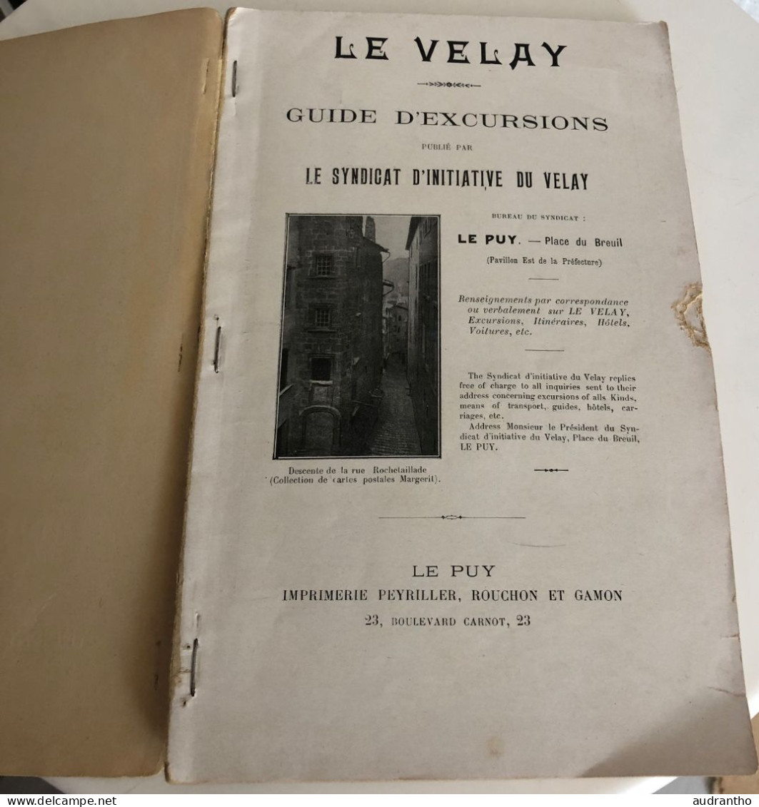 Ancien Guide D'excursions Haute-Loire-Syndicat D'initiative Du Puy En Velay Peyriller Rouchon - Michelin-Führer