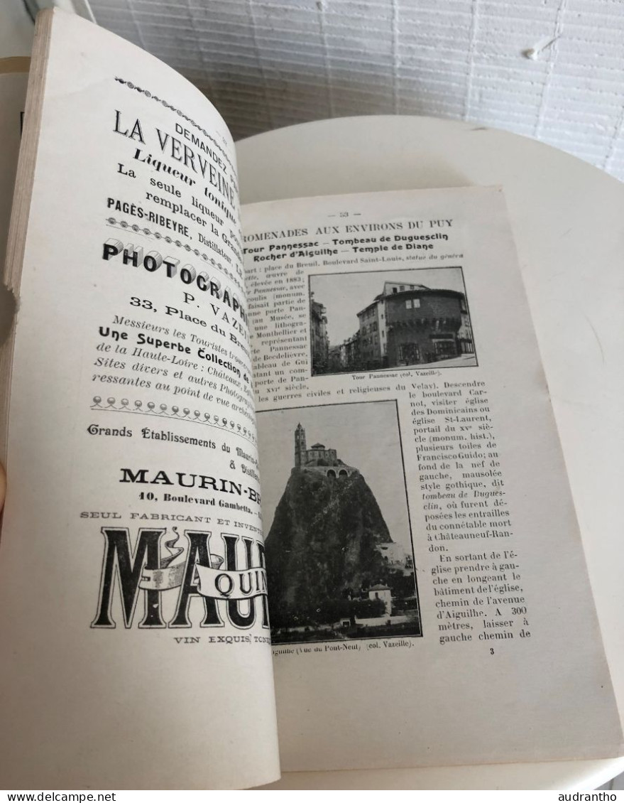 Ancien Guide d'excursions Haute-Loire-Syndicat d'initiative Du Puy en Velay Peyriller Rouchon