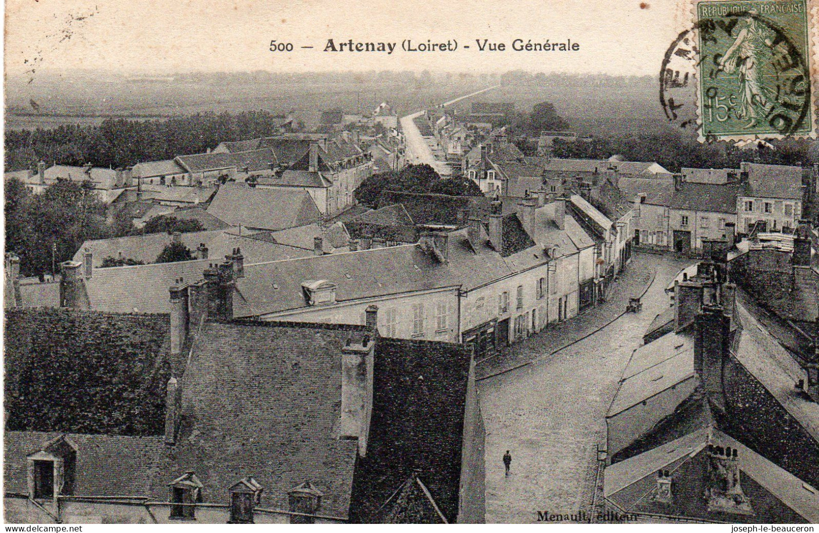 ARTENAY - 45 - Vue Générale - 1924 - - Artenay