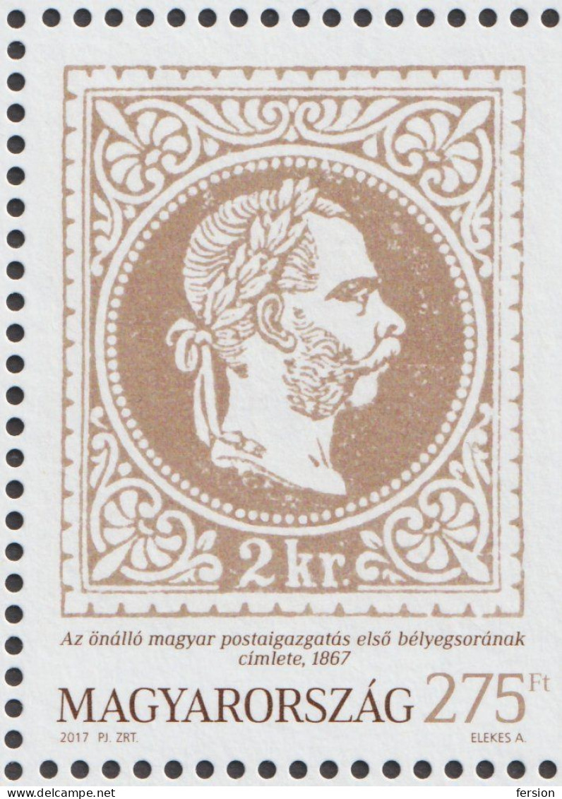 150th Anniversary First Hungarian Stamp Issue 2017 Hungary Austria GREEN RED sheet number - Joseph KING EMPEROR envelope