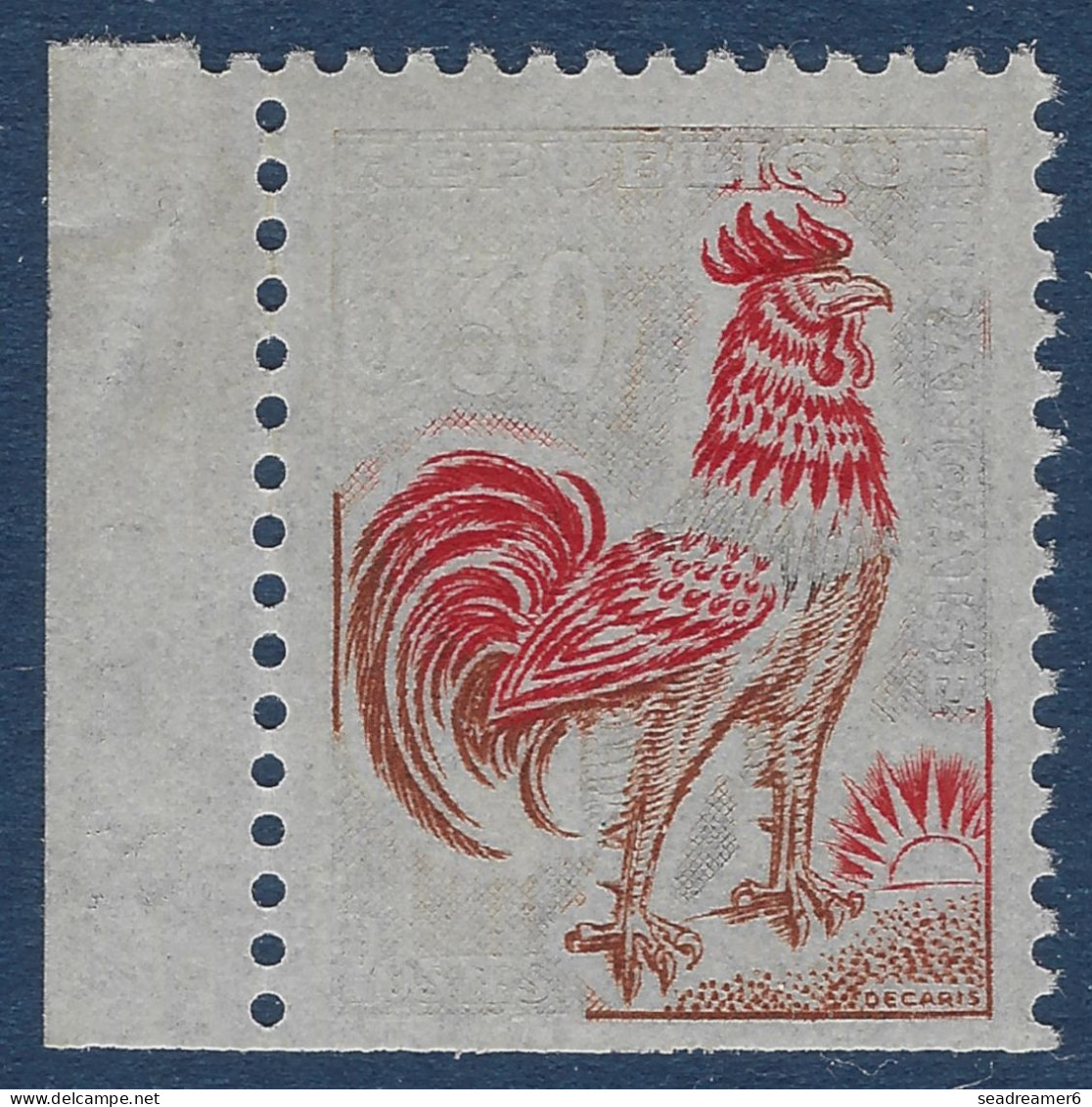 Coq De DECARIS N°1331A** 0.30c Variété D'impression Encrier Vert à Sec Dit Coq Rouge, De Carnets Spectaculaire & TTB RR - 1962-1965 Cock Of Decaris