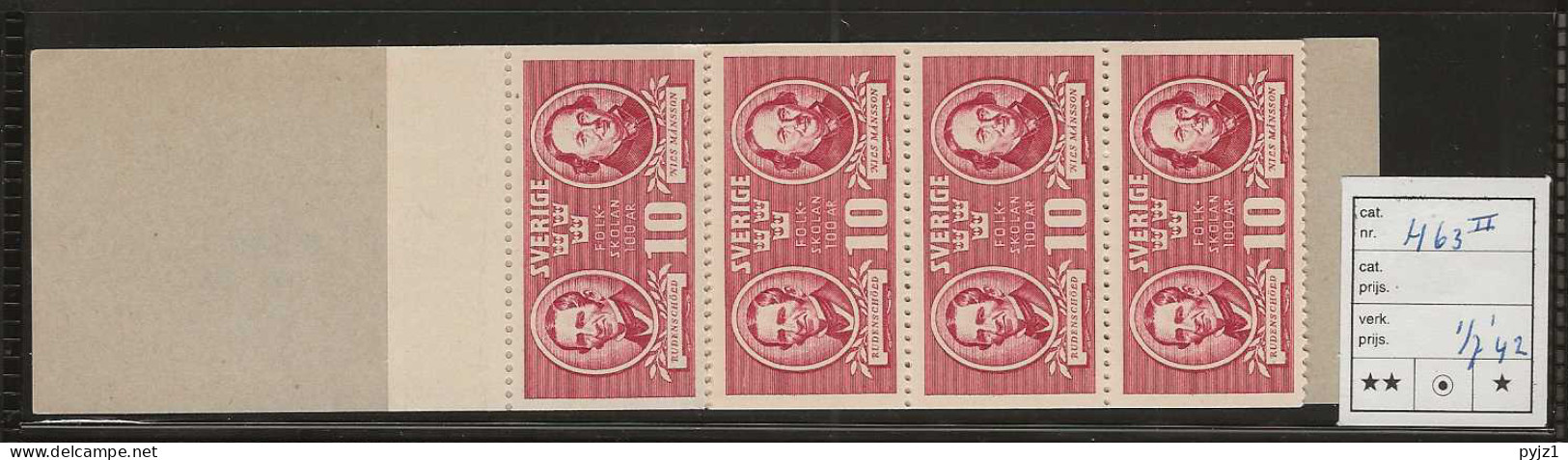 1942 MNH Sweden Booklet Facit H63 Type II Postfris** - 1904-50