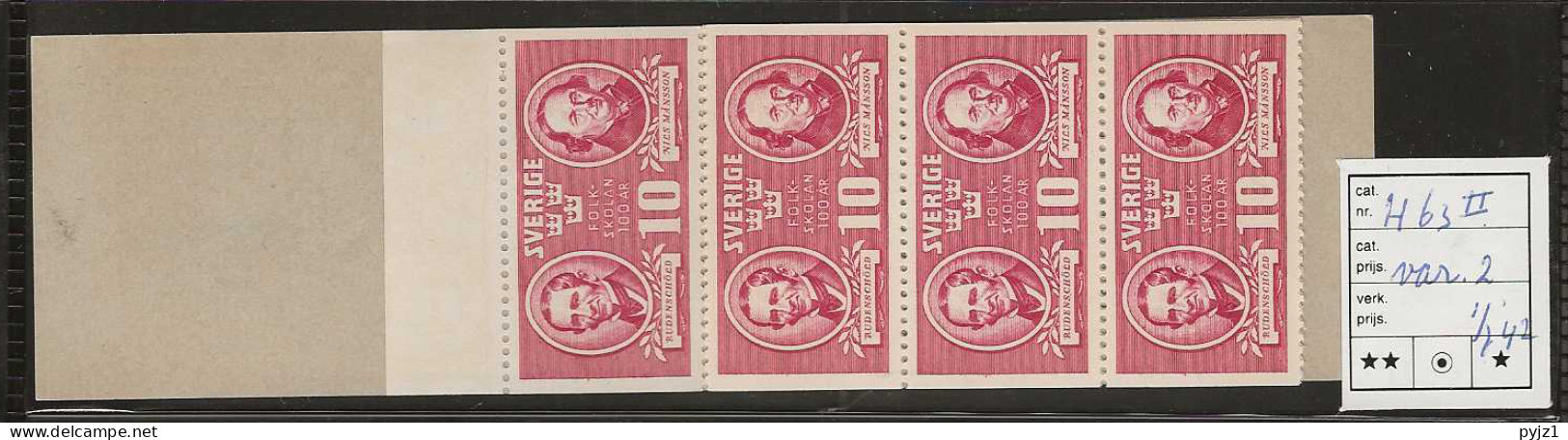 1942 MNH Sweden Booklet Facit H63 Type II Postfris** - 1904-50