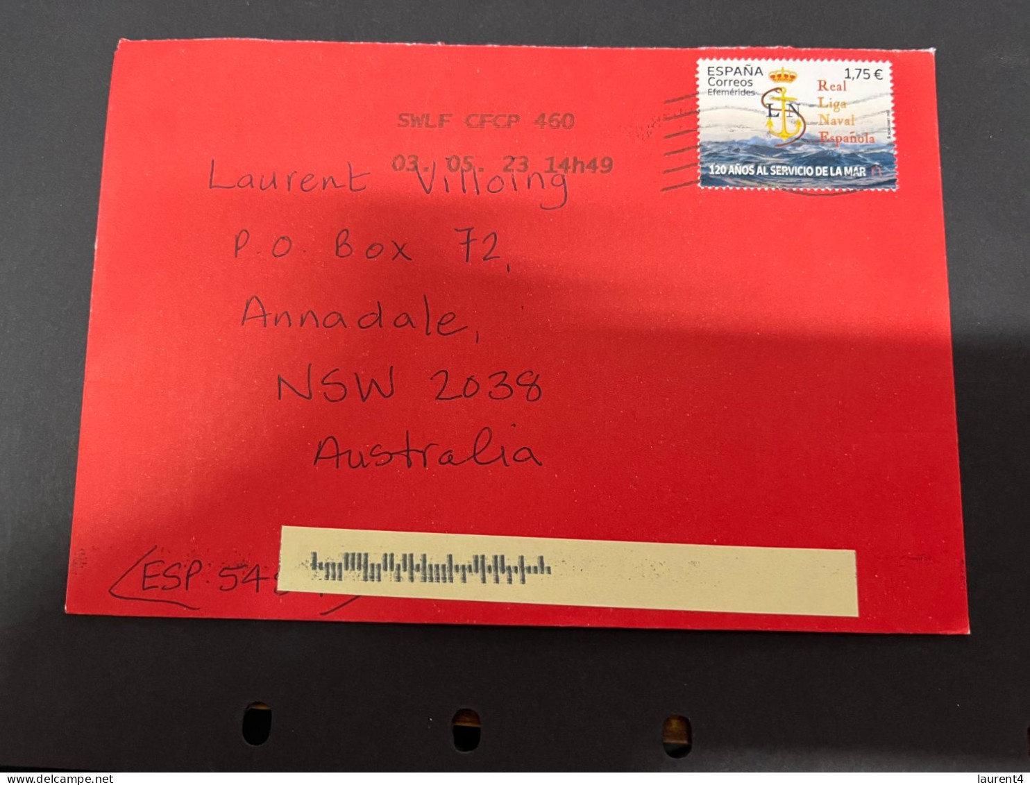 (2 R 27) Letters Posted From Spain To Australia - 1 Cover (posted During COVID-19) - Cartas & Documentos