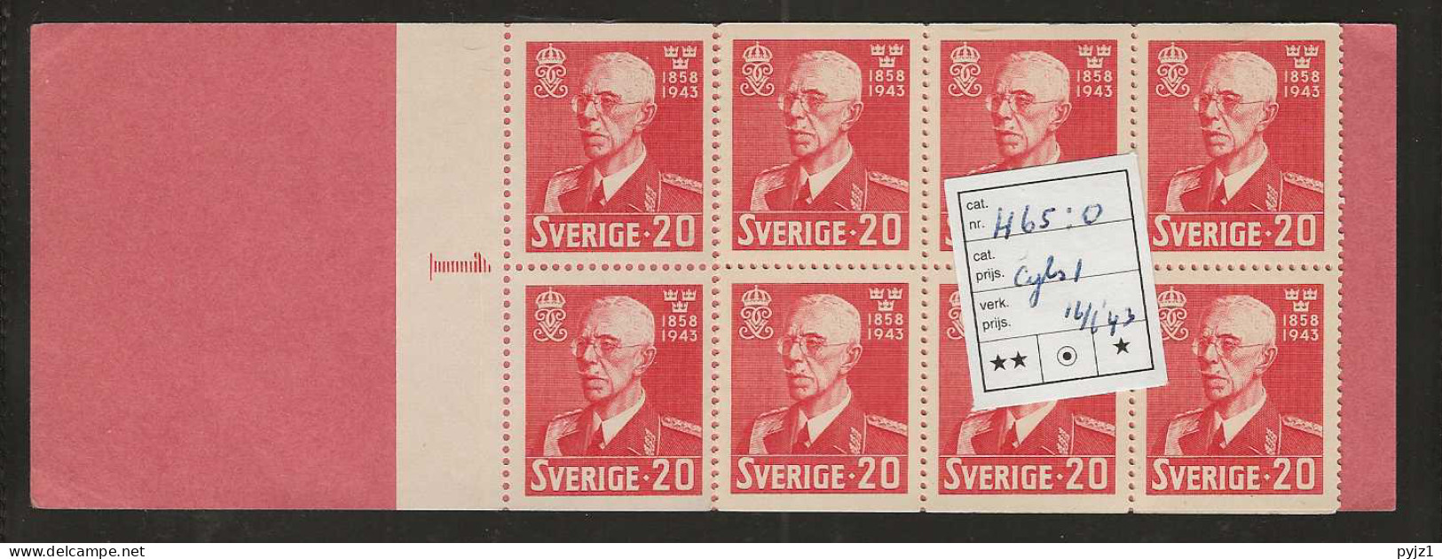 1942 MNH Sweden Booklet Facit H65 Postfris** - 1904-50