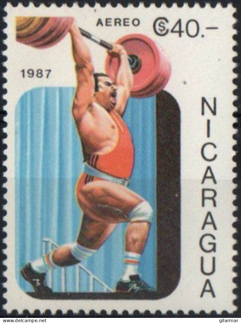 NICARAGUA 1987 - PANAMERICAN GAMES - WEIGHTLIFTING - MINT - G - Halterofilia