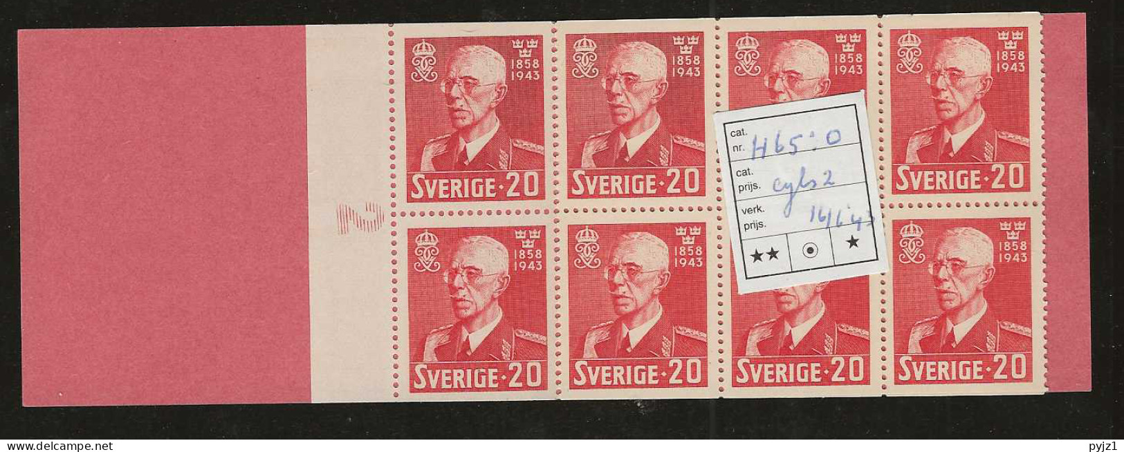 1942 MNH Sweden Booklet Facit H65 Postfris** - 1904-50