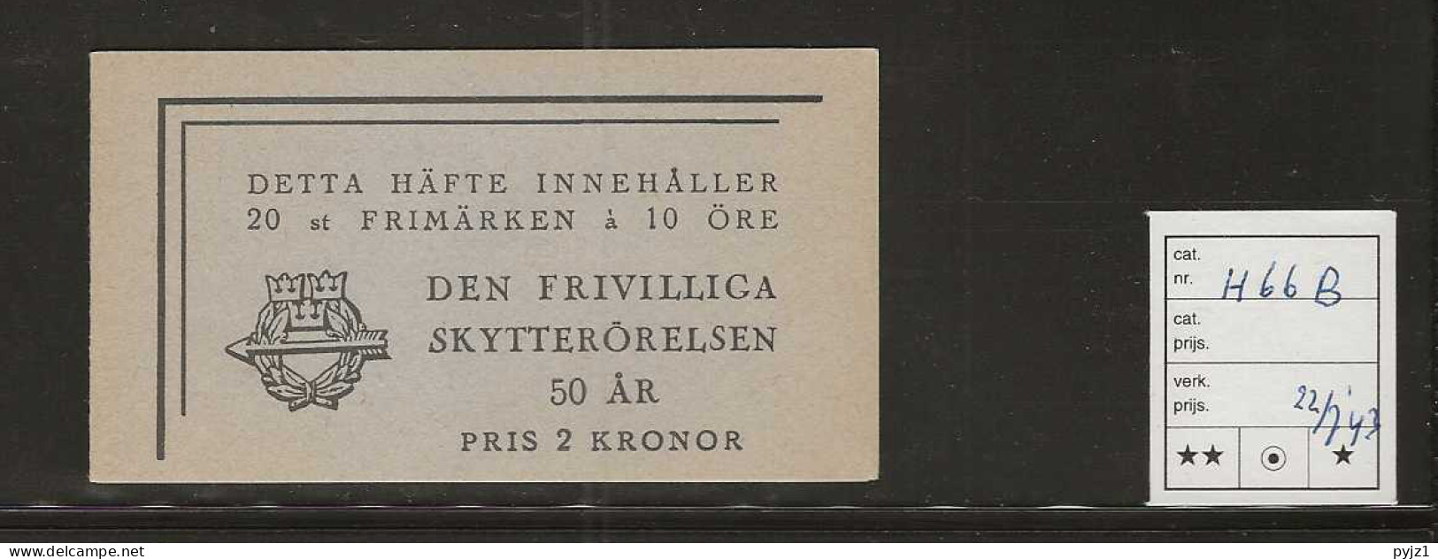 1942 MNH Sweden Booklet Facit H66 Postfris** - 1904-50